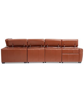 Macy's leather best sale sectional recliner
