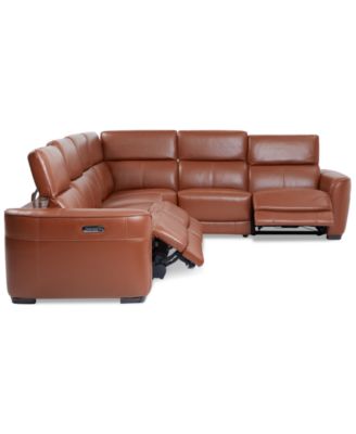 Lexanna 6-Pc. Leather Sectional with 3 Power Motion Recliners, Created for Macy's
