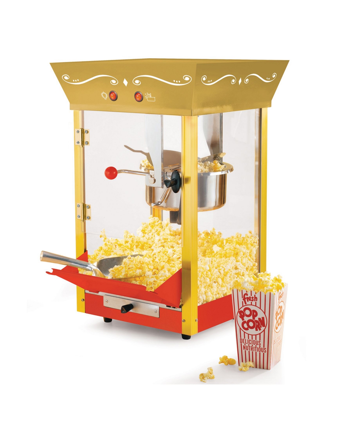 Nostalgia  Vintage-Like Professional Popcorn Cart - Gold-Tone