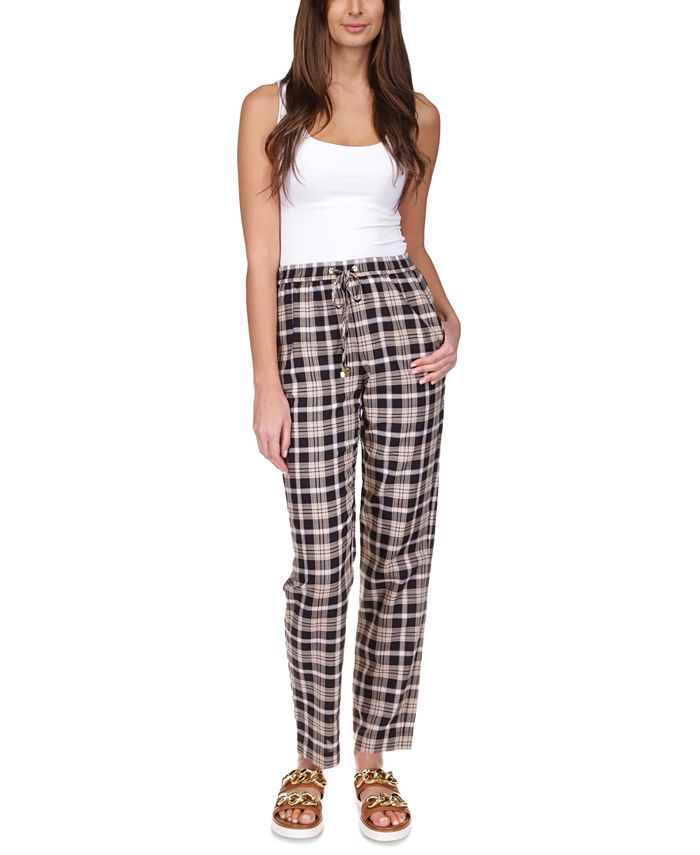 Michael Kors Plaid Drawstring Pants Macy s