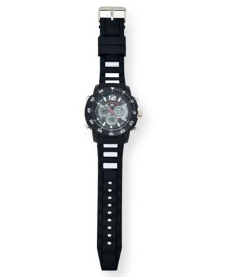 U.S. Polo Association Men's Black and Silver Strap Watch
