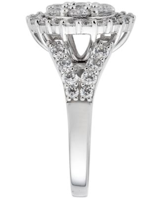 Diamond Halo Cluster Ring (2-1/2 ct. t.w.) in 14k White Gold