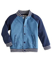 Baby Boys Indigo French Terry Varsity Jacket, Created for Macy's 