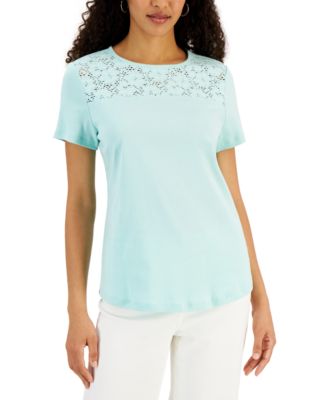 Cotton Short Sleeve Womens Tops - Macy's