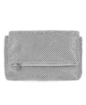 macy's silver clutch purse