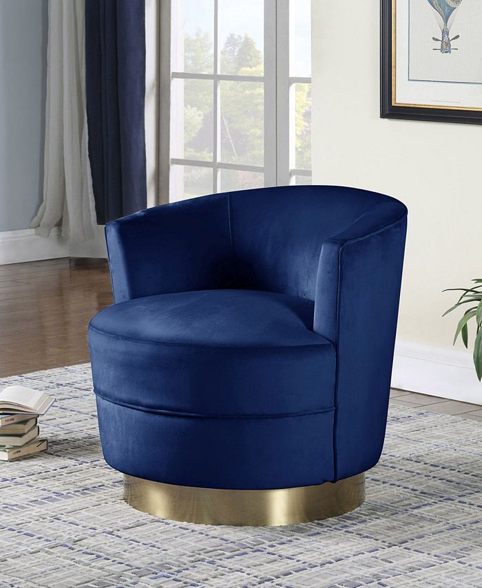 Best Master Furniture Ava Velour with Base Swivel Accent Chair Macy's