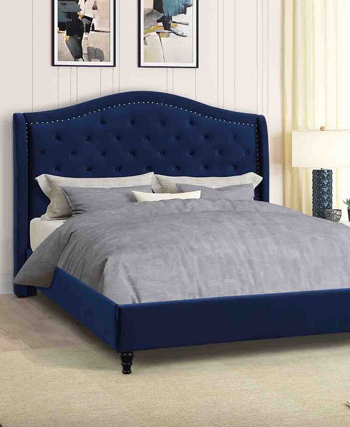 Best Master Furniture Myrick Upholstered Tufted Platform Bed, King Macy's