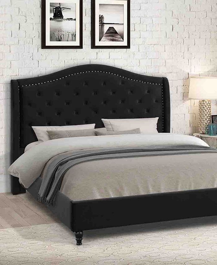 Best Master Furniture Myrick Upholstered Tufted Platform Bed, King Macy's