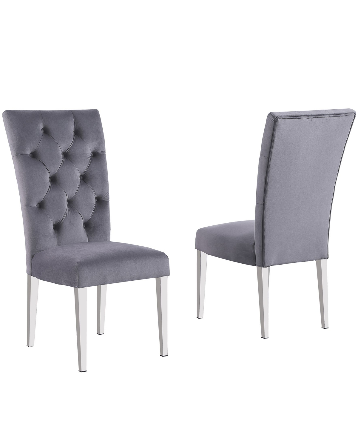 Shop Best Master Furniture Layla Modern Upholstered Side Chairs, Set Of 2 In Gray