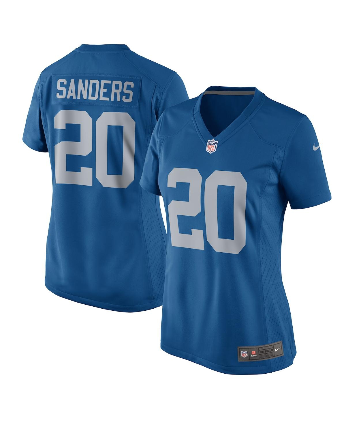 Women's Barry Sanders Blue Detroit Lions 2017 Throwback Retired Player Game Jersey