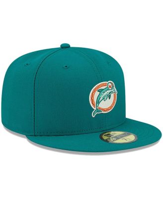 Men's Aqua Miami Dolphins Omaha Throwback 59FIFTY Fitted Hat