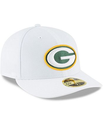 New Era Men's White Green Bay Packers Omaha Low Profile 59FIFTY Fitted Hat