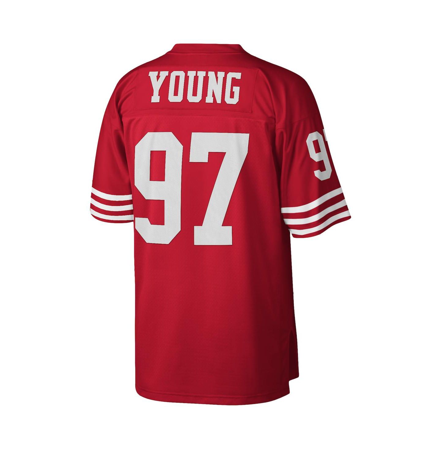 Мужской топ Mitchell & Ness Bryant Young Scarlet San Francisco 49ers 1994 Legacy Replica Jersey — фото 2