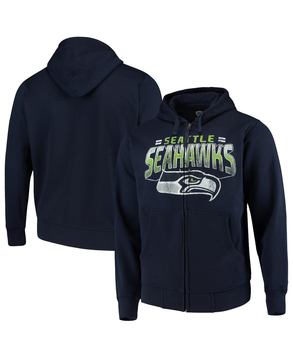 G-III Sports by Carl Banks Men's Navy Seattle Seahawks Perfect Season Full-Zip Hoodie