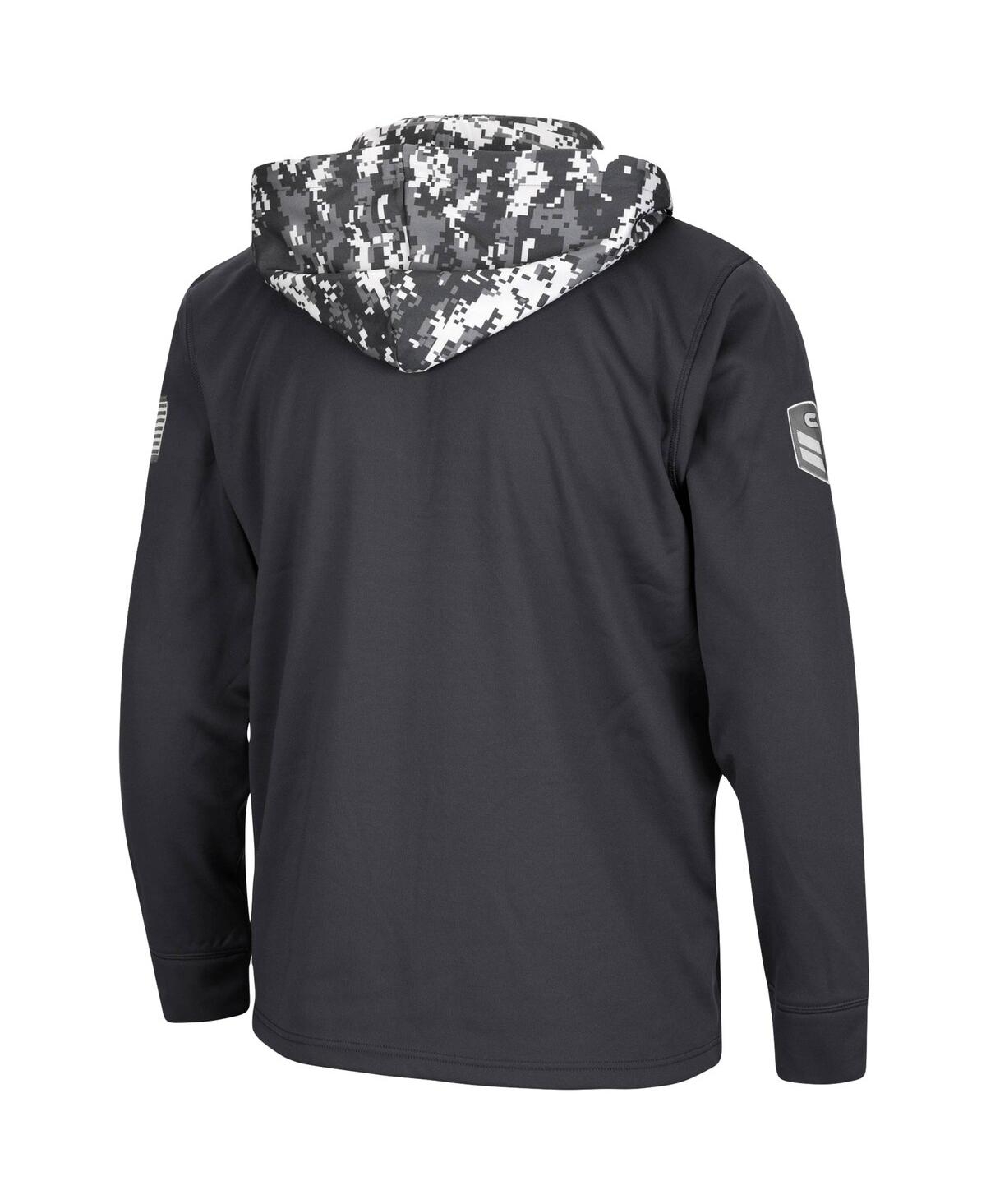 Colosseum Charcoal Michigan State Spartans Oht Military Appreciation Digi Camo Quarter-zip Hoodie In Charcoal