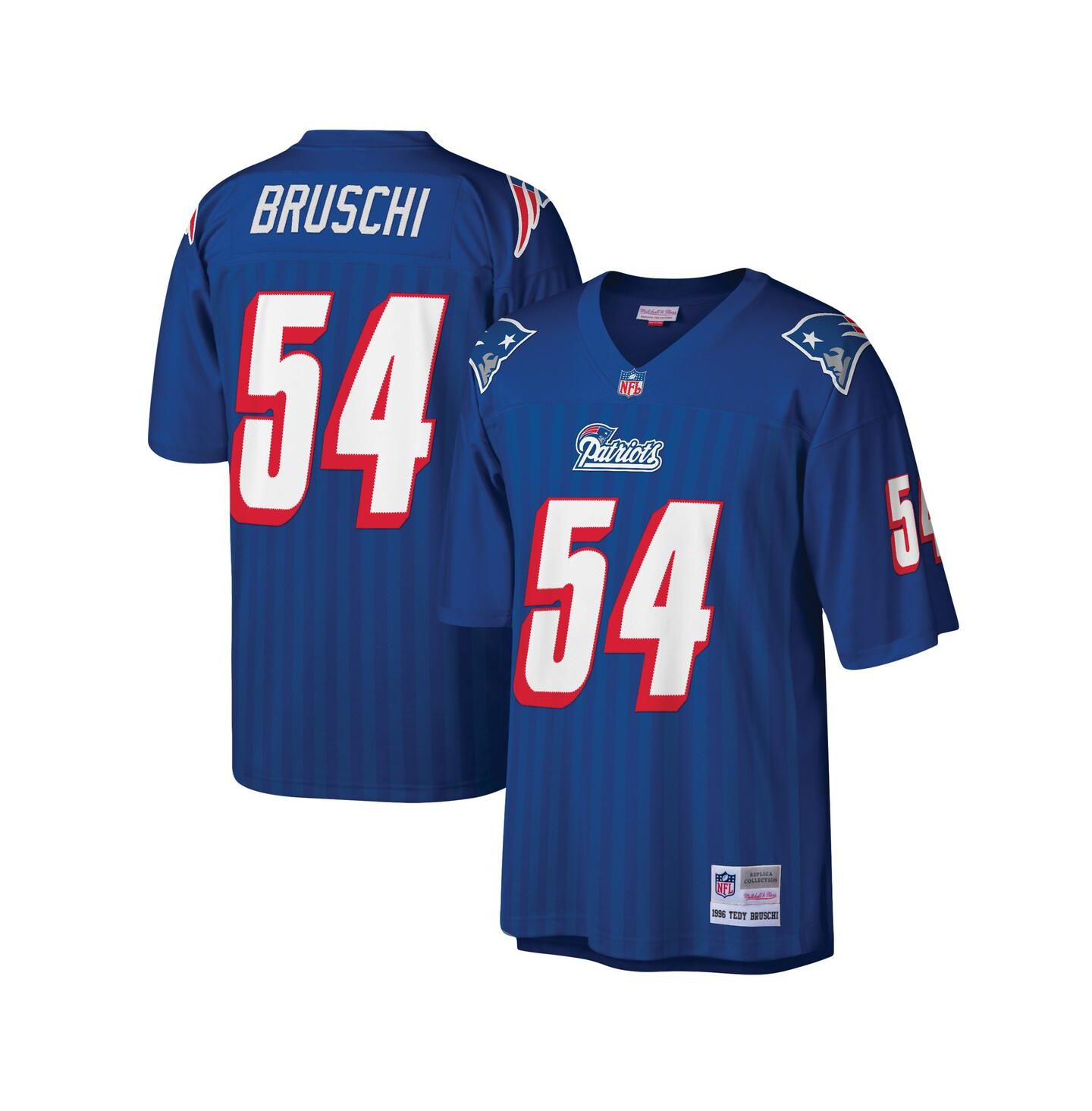 Мужской топ Mitchell & Ness Tedy Bruschi Royal New England Patriots Legacy Replica Jersey — фото 1