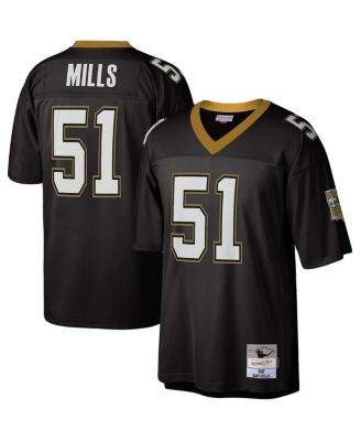 Men's Mitchell & Ness Sam Mills Black New Orleans Saints 1987 Legacy  Replica Jersey