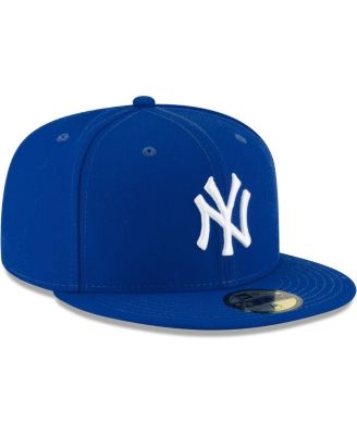 Men's Royal New York Yankees Logo White 59FIFTY Fitted Hat