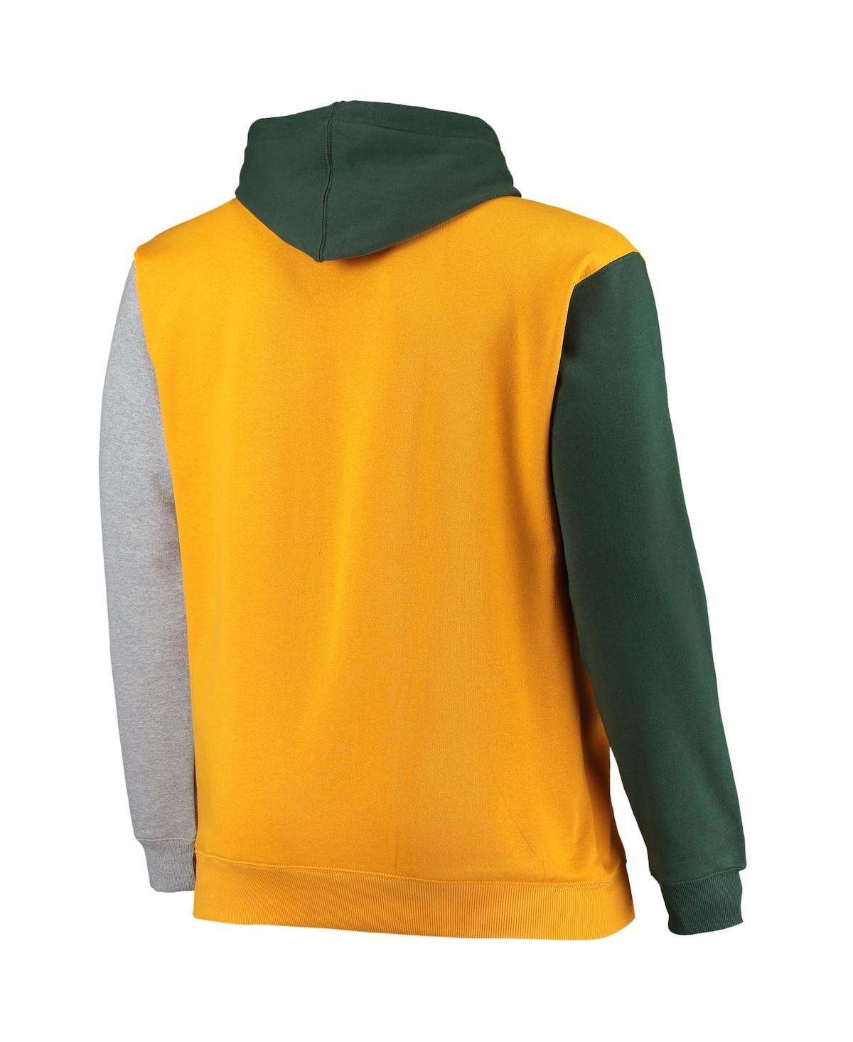 Shop Profile Men's Green, Gold-tone Green Bay Packers Big And Tall Pullover Hoodie In Green,gold-tone