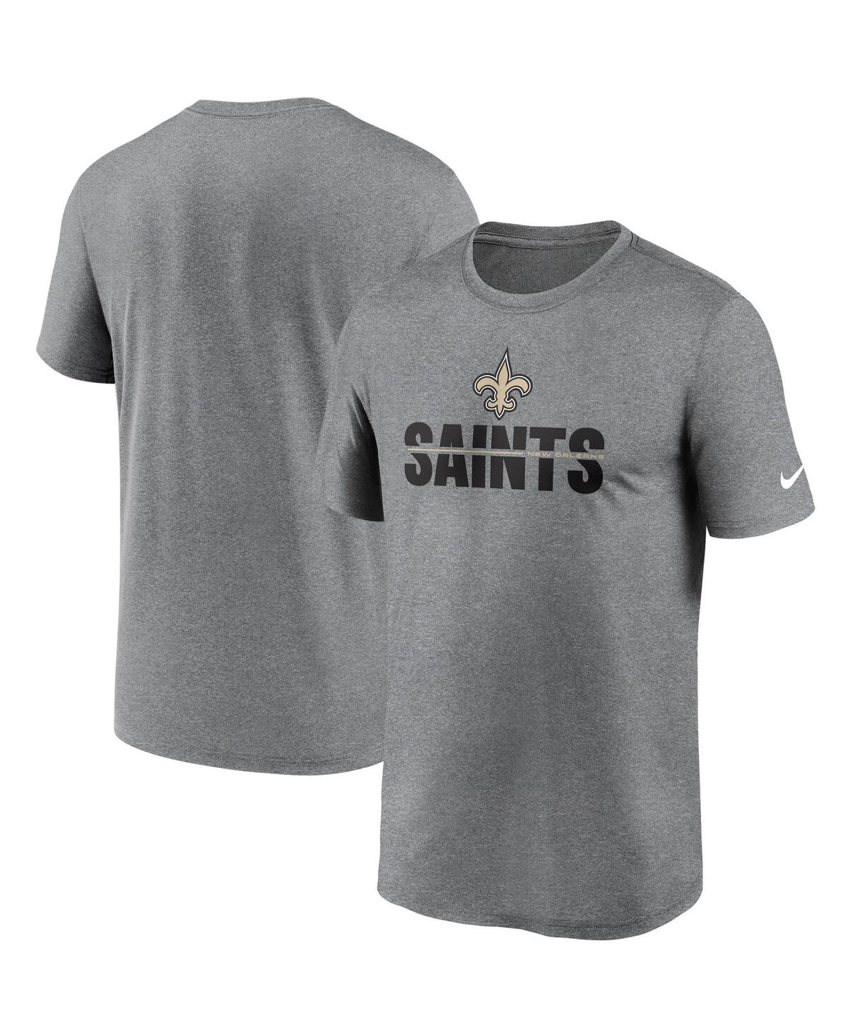 Men's Heathered Charcoal New Orleans Saints Legend Microtype Performance T-shirt