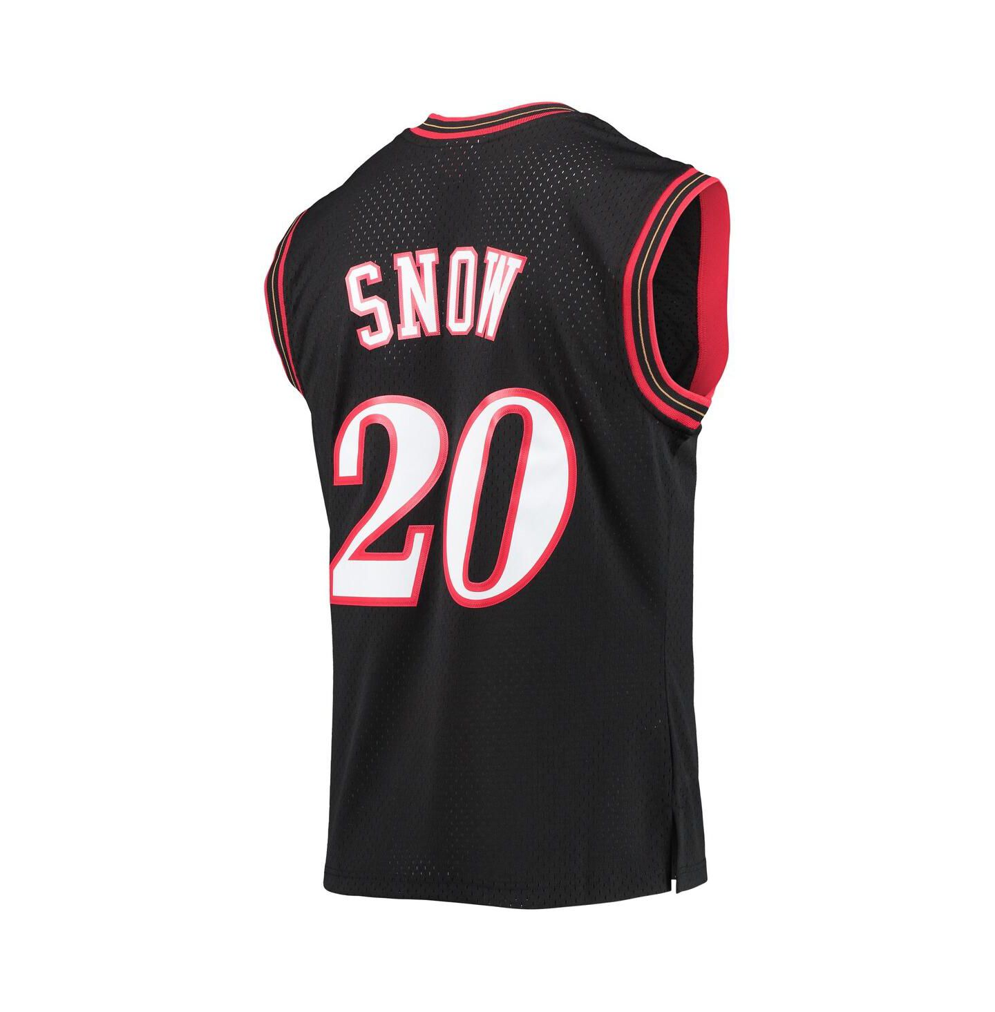 Мужской топ Mitchell & Ness Eric Snow Black Philadelphia 76ers 2000-01 Hardwood Classics Swingman Jersey — фото 2