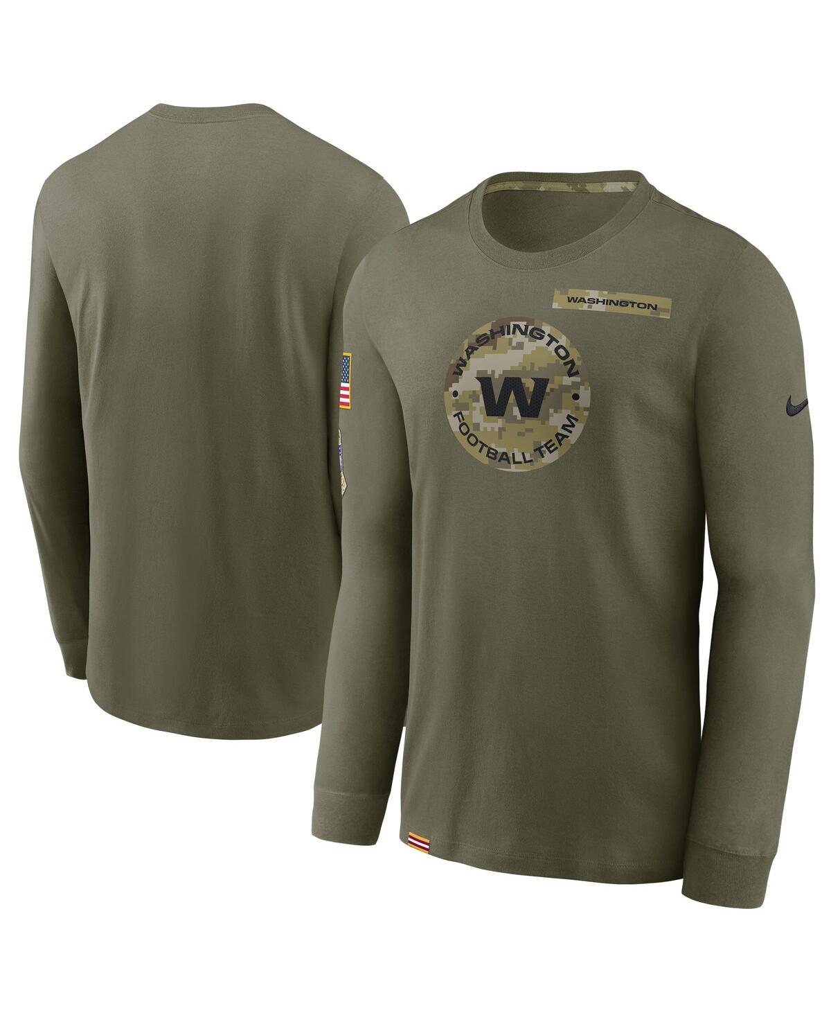 Men's Olive Washington Football Team 2021 Salute To Service Performance Long Sleeve T-shirt