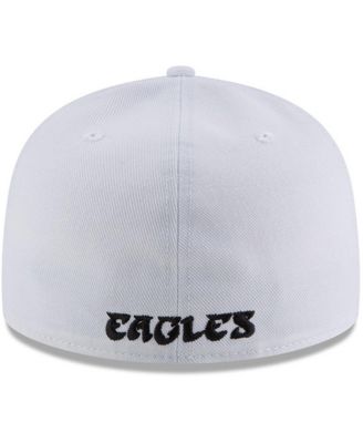 Men's White Philadelphia Eagles Throwback Logo Omaha 59FIFTY Fitted Hat