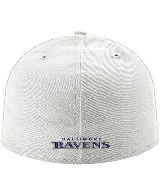 Men's White Baltimore Ravens Omaha Lettermark 59FIFTY Fitted Hat