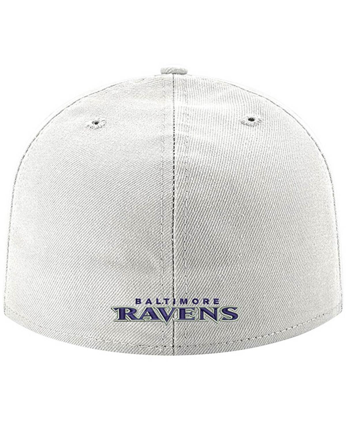 Men's White Baltimore Ravens Omaha Lettermark 59FIFTY Fitted Hat