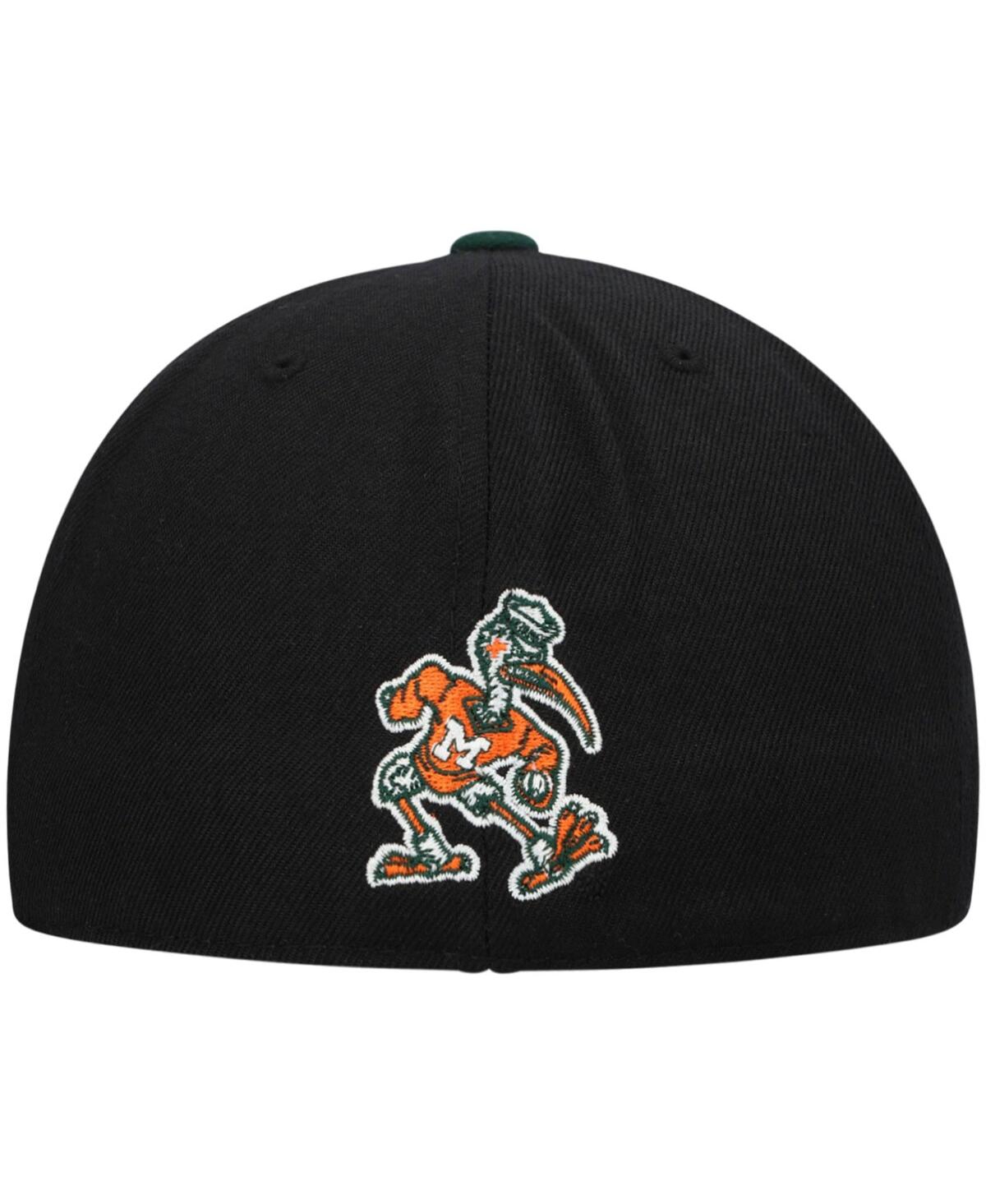 Men'sand Green Miami Hurricanes Team Color Two-Tone Fitted Hat - Black, Green