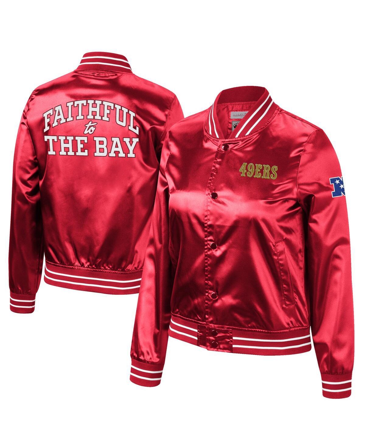 Women's Scarlet San Francisco 49ers 75th Anniversary Faithful to the Bay Satin Full-Snap Jacket size L color Gold/Red