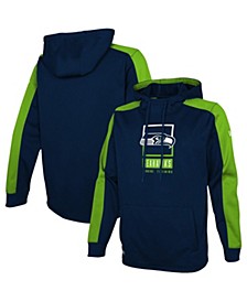 Men's College Navy Seattle Seahawks Combine Authentic Rise Pullover Hoodie