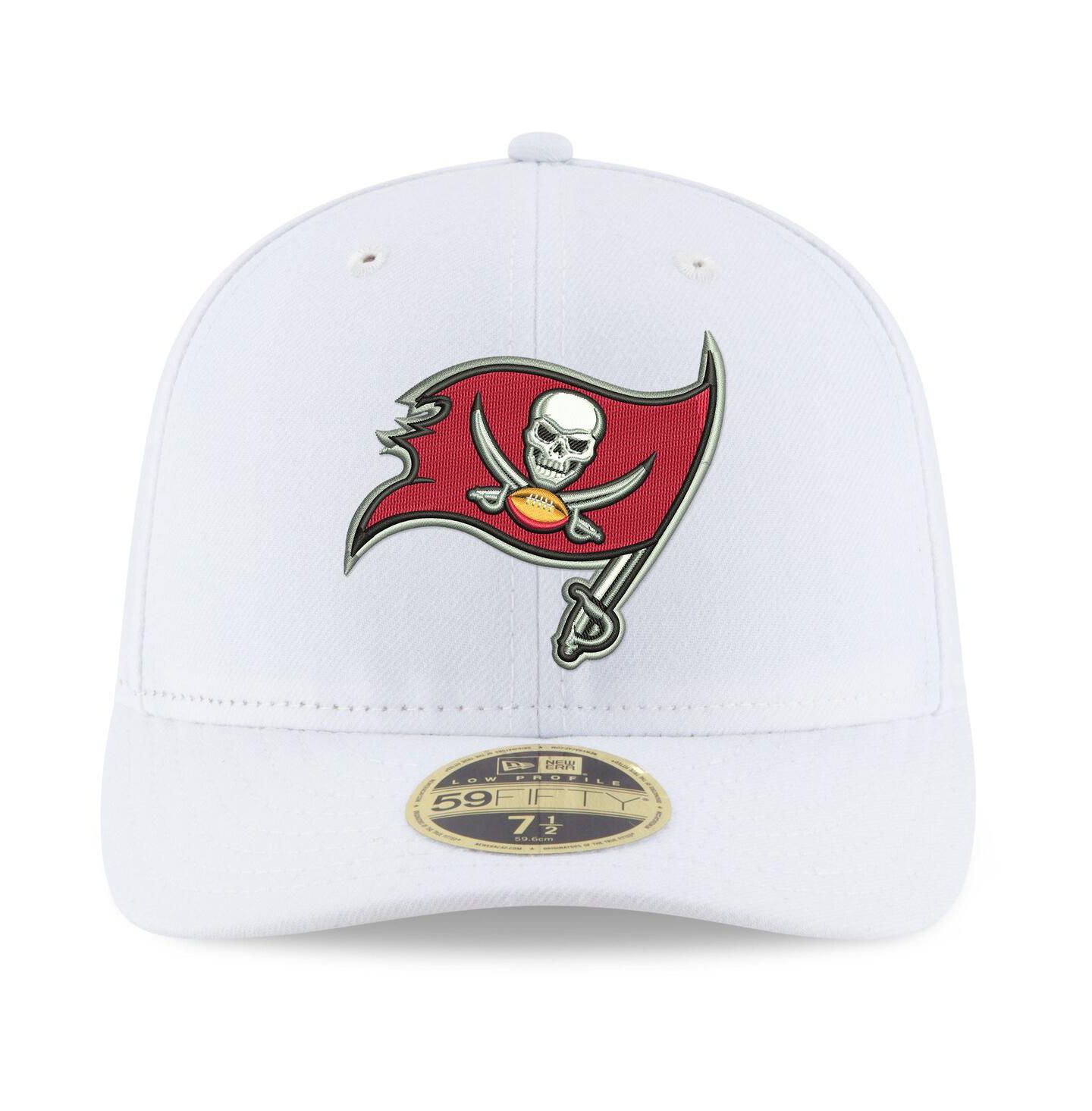 Мужская кепка New Era White Tampa Bay Buccaneers Team Logo Omaha Low Profile 59FIFTY Fitted Hat — фото 4