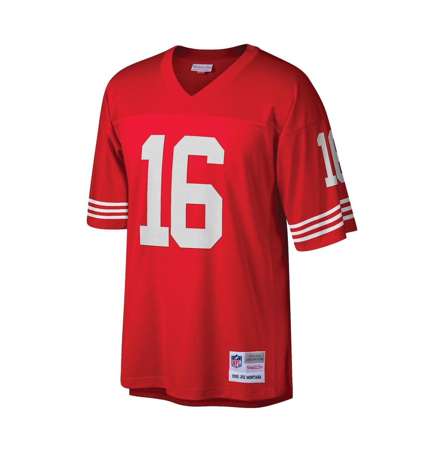 Мужской топ Mitchell & Ness Joe Montana Scarlet San Francisco 49ers Legacy Replica Jersey — фото 3