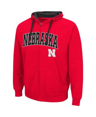 Men's Scarlet Nebraska Huskers Big and Tall Full-Zip Hoodie