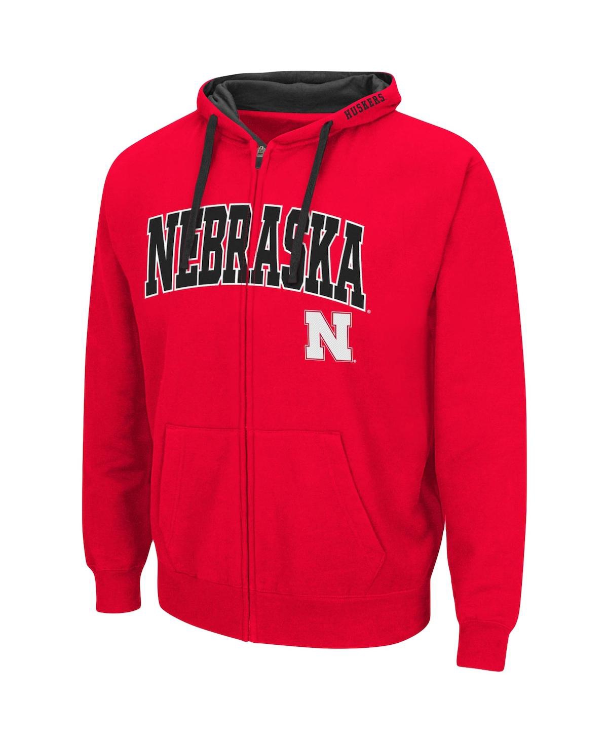 Colosseum Men's Scarlet Nebraska Huskers Big And Tall Full-zip Hoodie In Scarlet