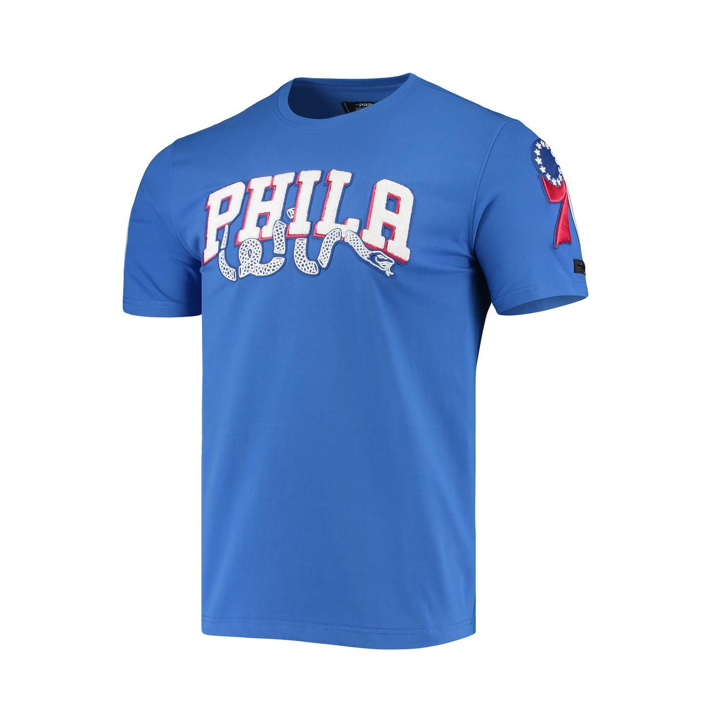 Мужская футболка Pro Standard Royal Philadelphia 76Ers Chenille Team — фото 4