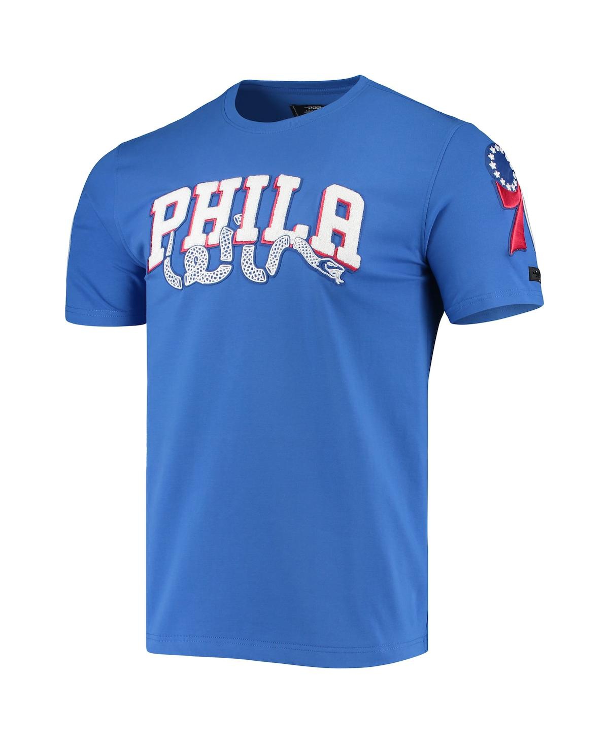 Men'sPhiladelphia 76Ers Chenille Team T-shirt - Royal