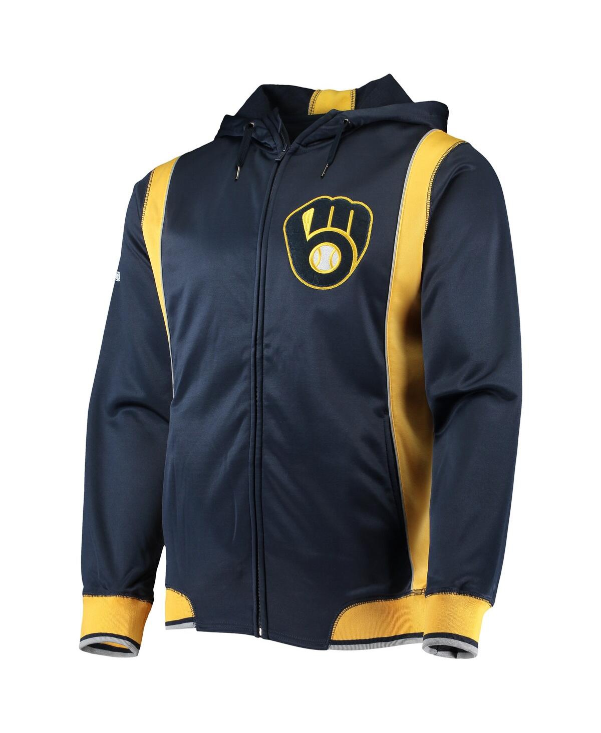 Shop Stitches Men's Navy, Gold-tone Milwaukee Brewers Team Full-zip Hoodie In Navy,gold