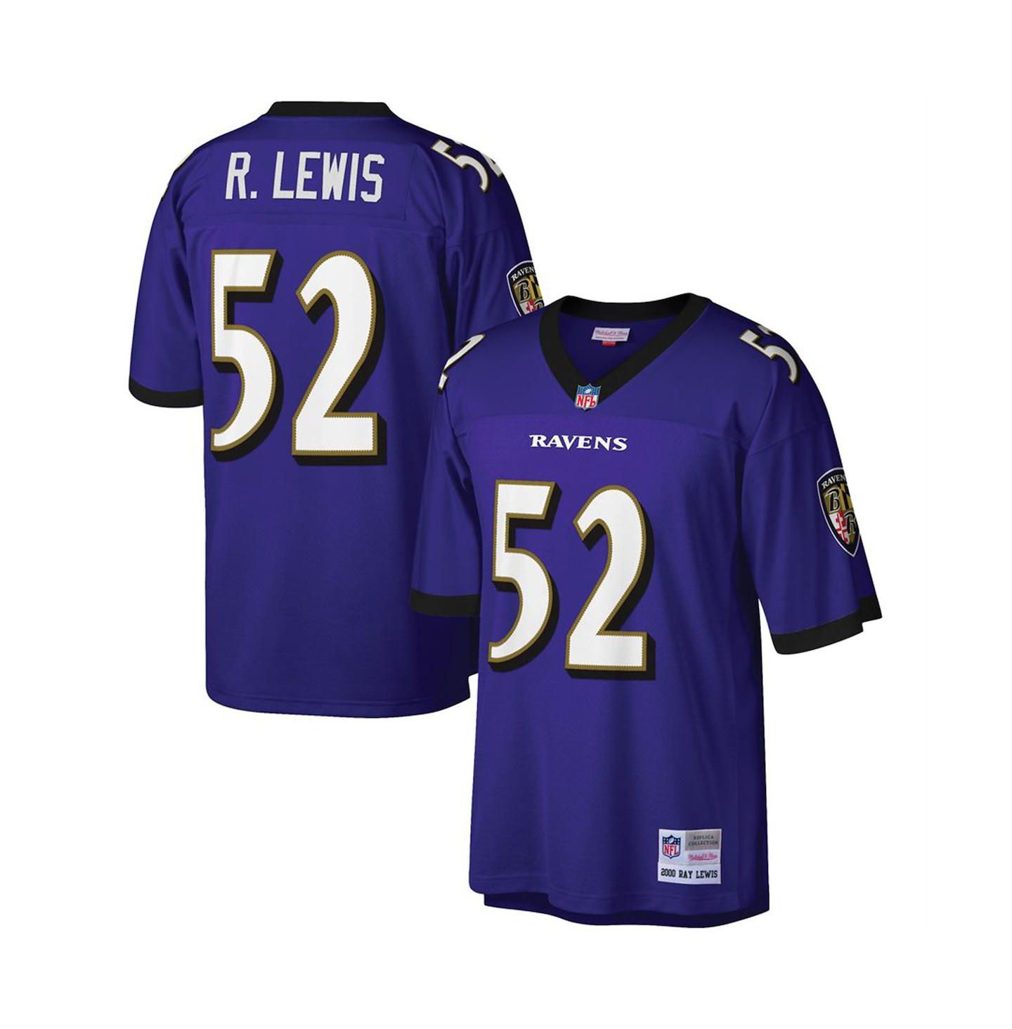 Мужское джерси Mitchell & Ness Ray Lewis Baltimore Ravens 2000, большие размеры, Purple — фото 4