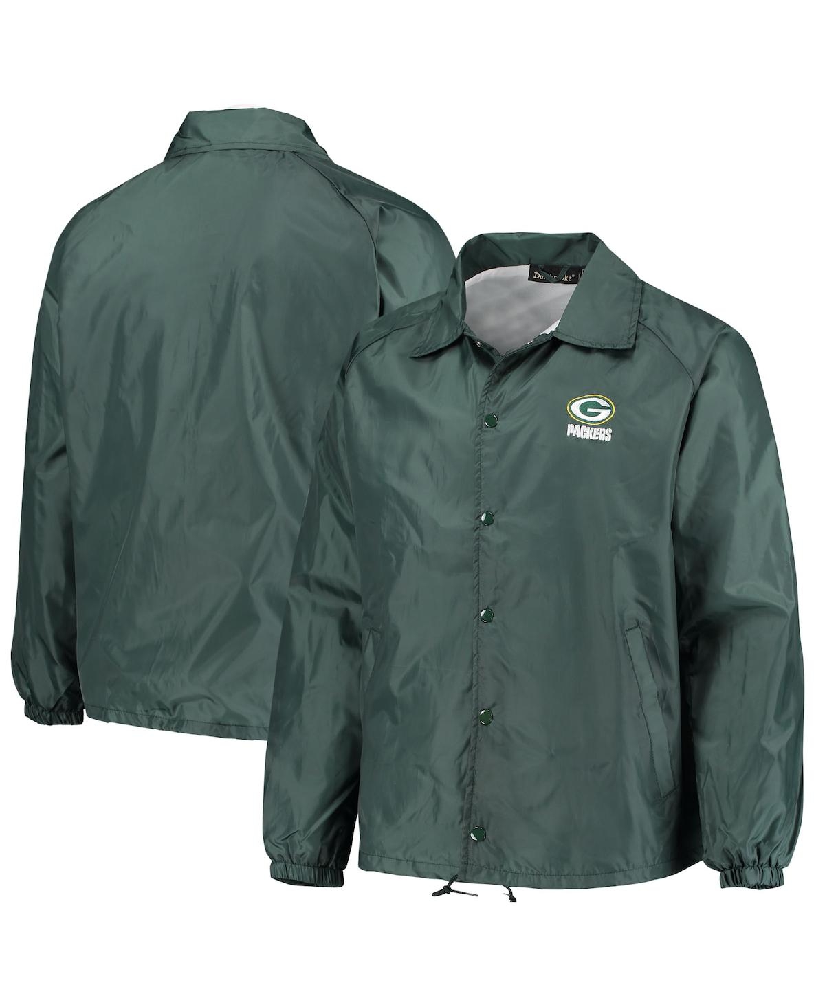 Dunbrooke Men's Green Green Bay Packers Coaches Classic Raglan Full-snap Windbreaker Jacket In Green