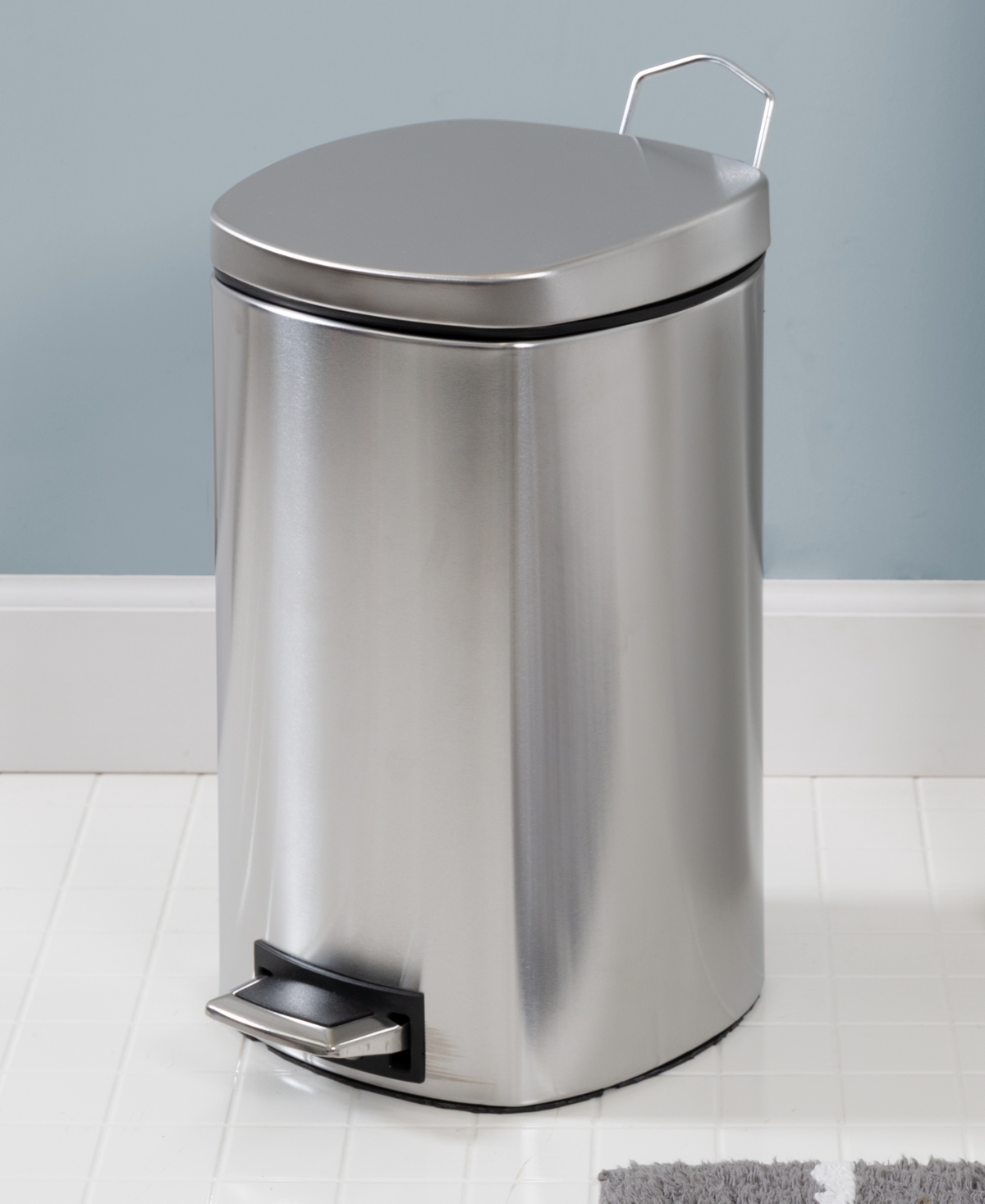 10 Liter Rectangular Bathroom Slim Stainless Steel Trash Can-Mega Casa