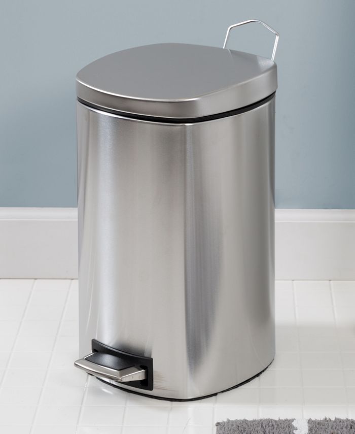 Honey-Can-Do 12L Square Stainless Steel Step Trash Can