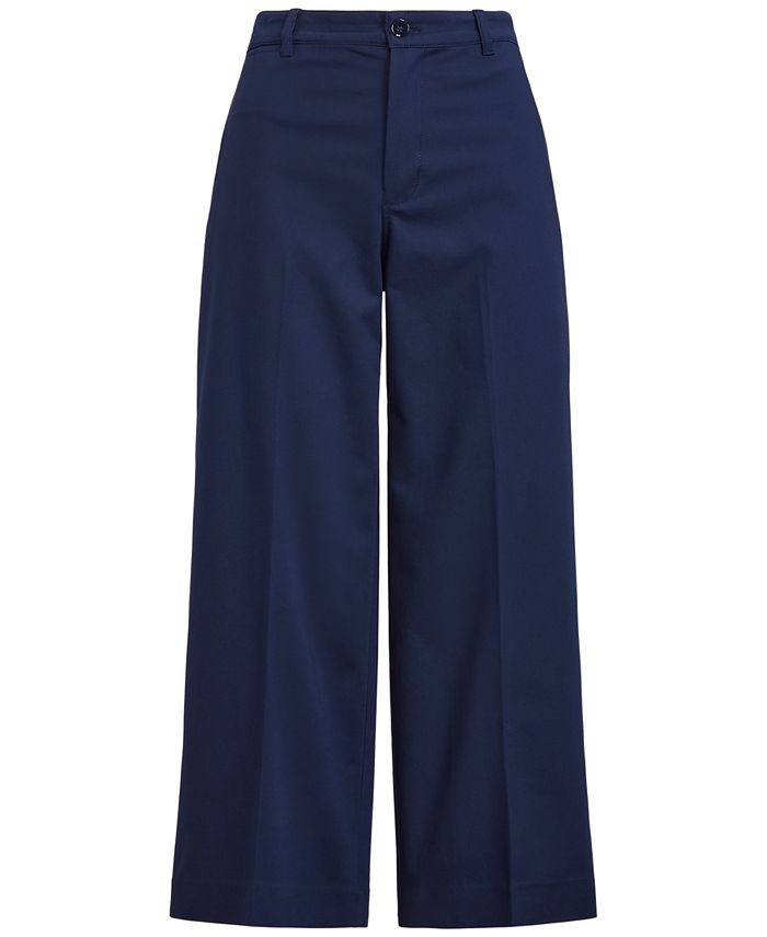 Lauren Ralph Lauren Plus-Size Double-Faced Stretch Cotton Ankle Pants -  Macy's