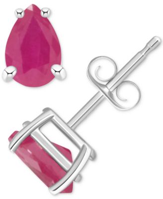 Sapphire Stud Earrings (1 ct. t.w.) in 14k White Gold (Also in Ruby & Emerald)