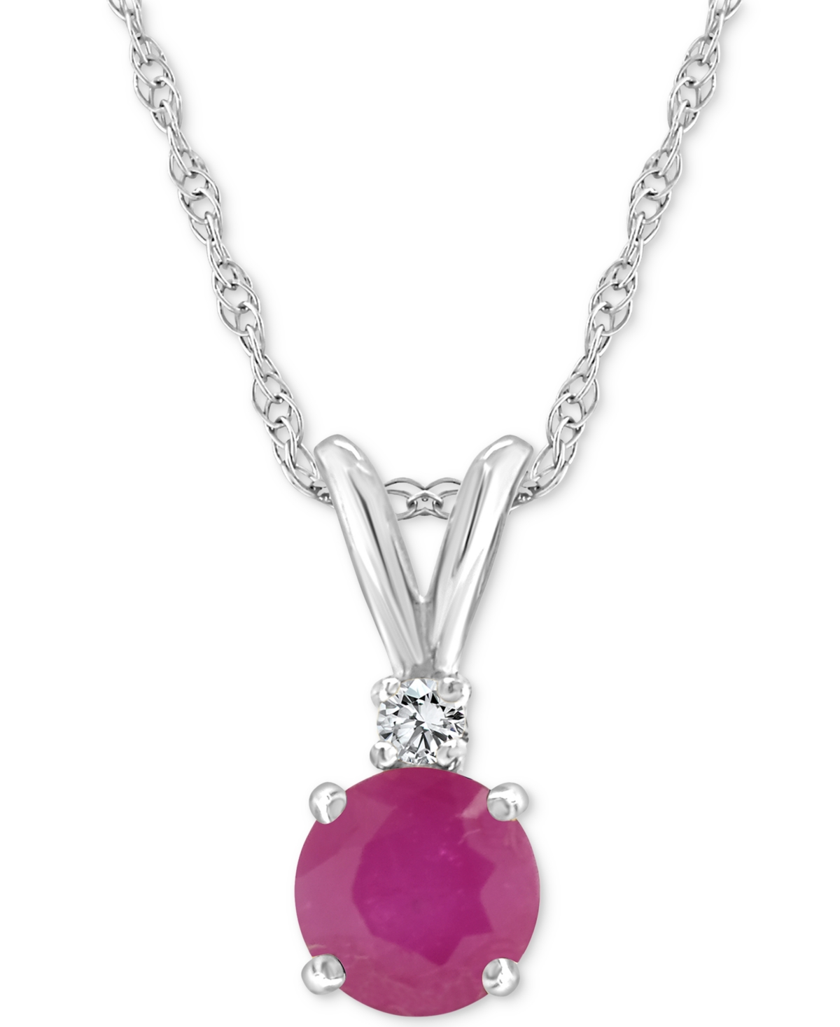 Sapphire (5/8 ct. t.w.) & Diamond Accent Pendant Necklace in 14k White Gold (Also in Ruby)
