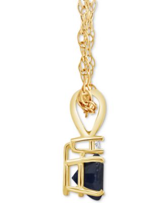 Sapphire (5/8 ct. t.w.) & Diamond Accent 18" Pendant Necklace in 14k Gold (Also in Emerald & Ruby)