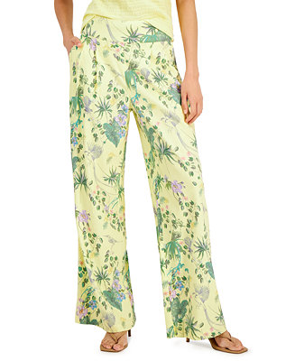 INC International Concepts Petite Printed Wide-Leg Pants, Created for ...