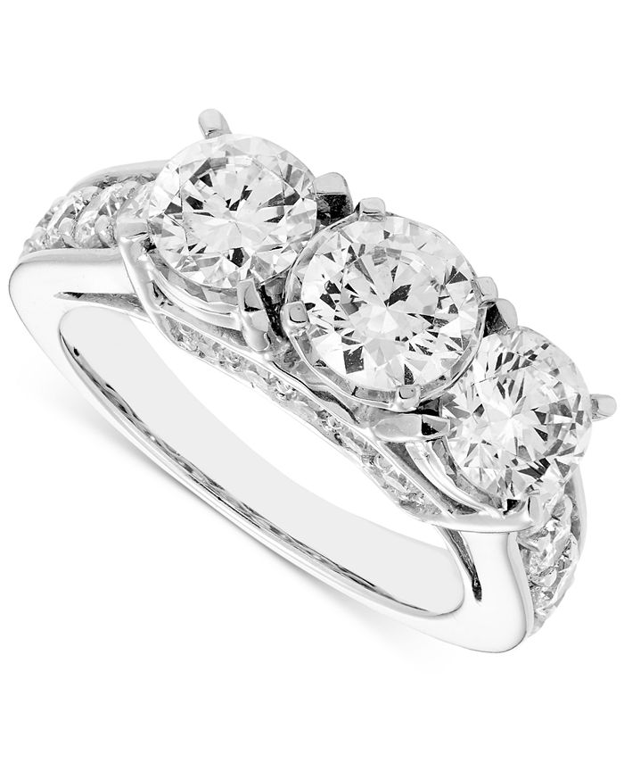 Macys 3 stone diamond ring store