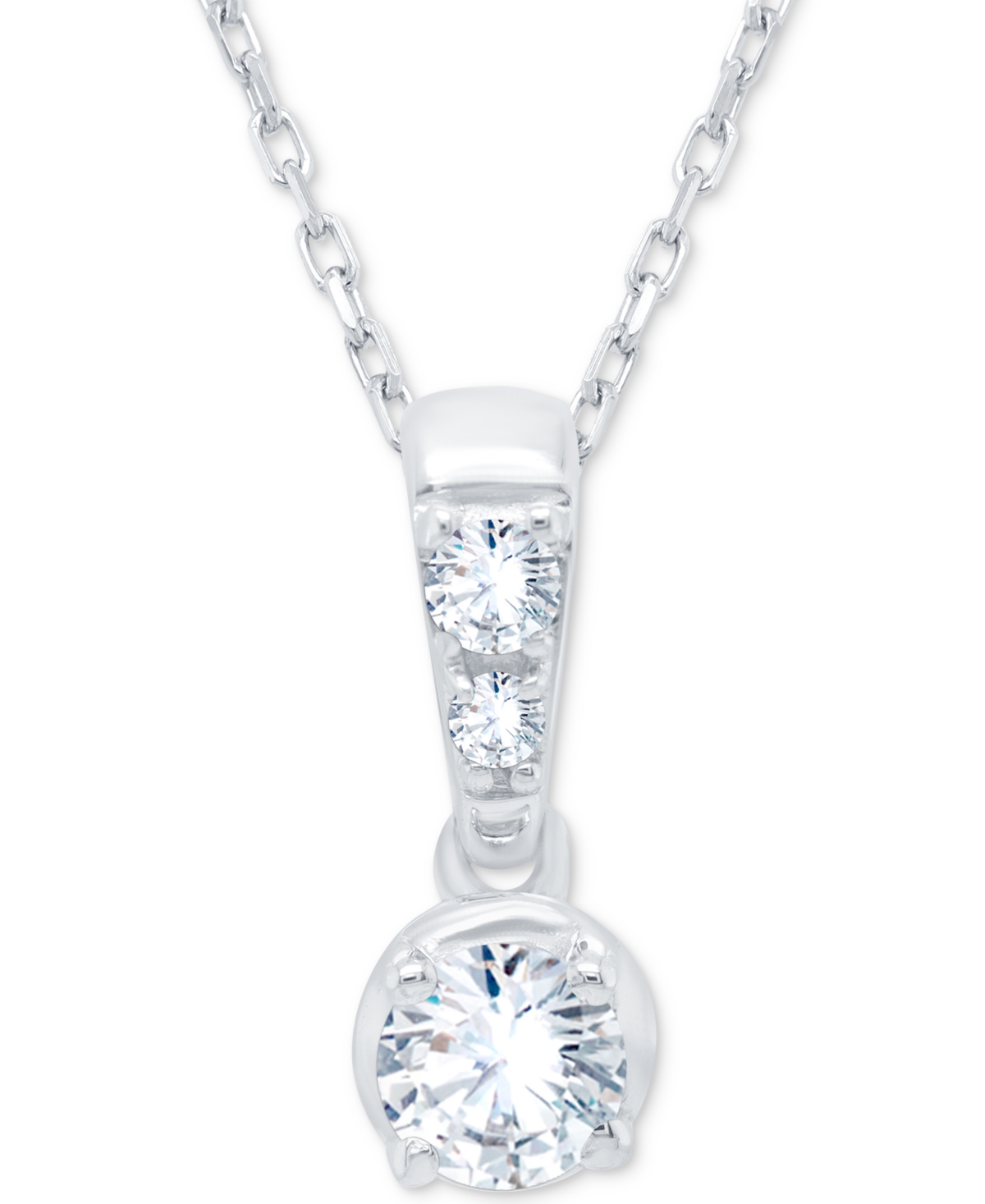 Lab-Created Diamond 18" Pendant Necklace (1/4 ct. t.w.) in Sterling Silver - Sterling Silver